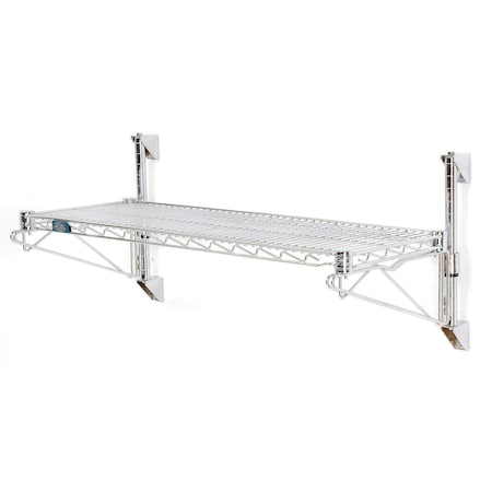 Nexel Chrome Wall Mount Wire Shelving 36inW x 14inD x 14inH 1, Shelf Starter B1136994